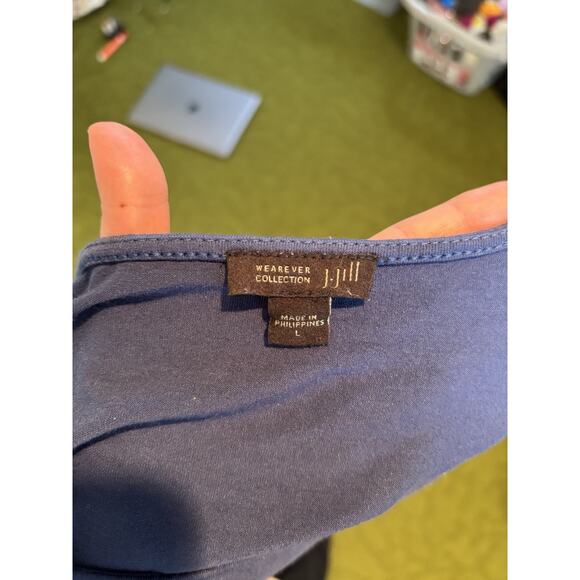 J Jill Wearever Collection Blue Tunic Size Large Minimalist Classic Casual - Picture 7 of 7